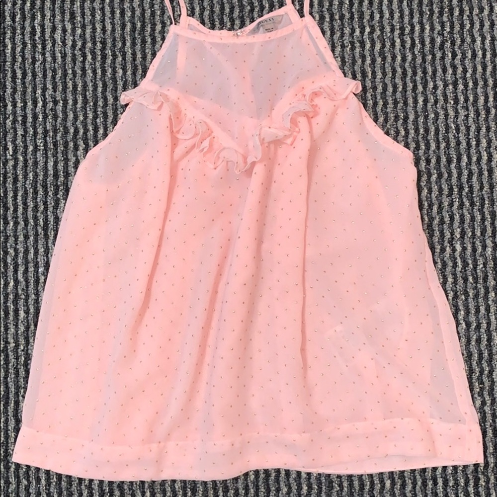 Flowy Pink Blouse with Gold Detail